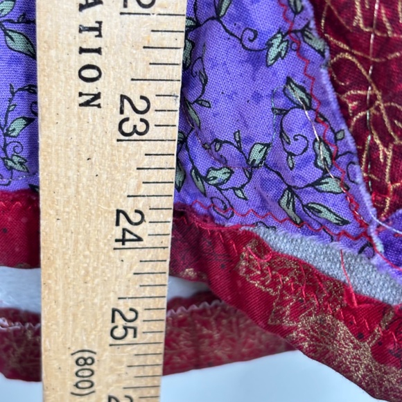 VTG Quilted Coat Kimono Patchwork Purple Butterfly Jerzees L Artsy Granny Boho - Picture 6 of 9